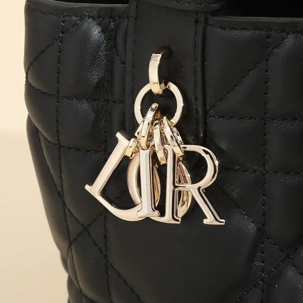 Dior Small Dior Toujours Bag Black Macrocannage Calfskin for Women