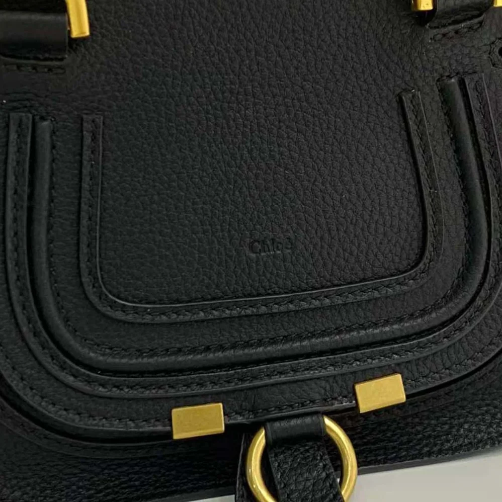 Chloe Marcie Mini Double Carry Bag for Women in Black