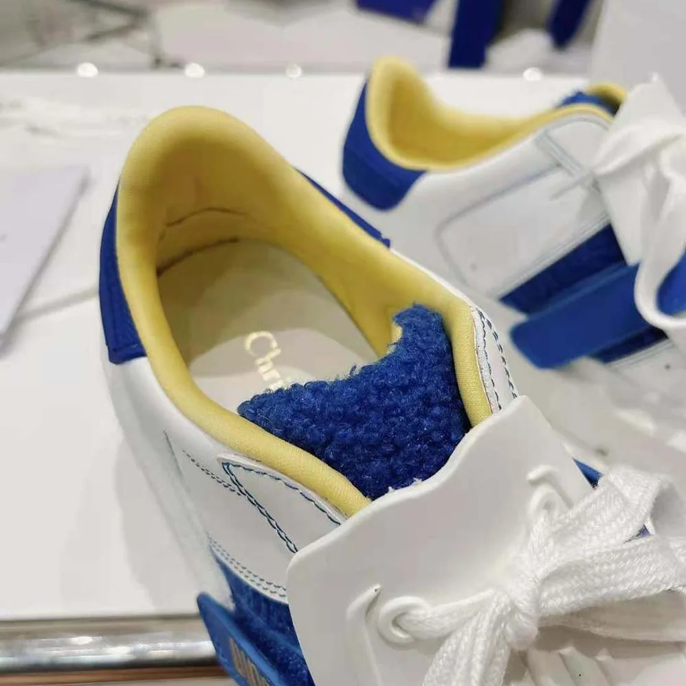 Dior Dior-id Sneaker White Calfskin Terry Cotton for Women in Blue Dior Dior-id Sneaker White Calfskin Terry Cotton for Women in Blue