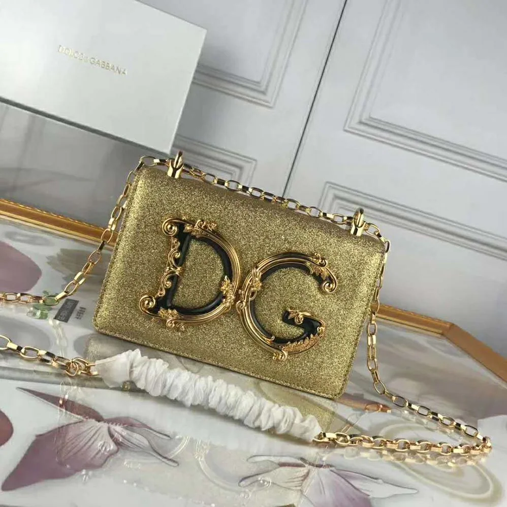 Dolce Gabbana D&G DG Girls Cross-Body Bag Soft Lurex for Women in Gold Dolce Gabbana D&G DG Girls Cross-Body Bag Soft Lurex for Women in Gold
