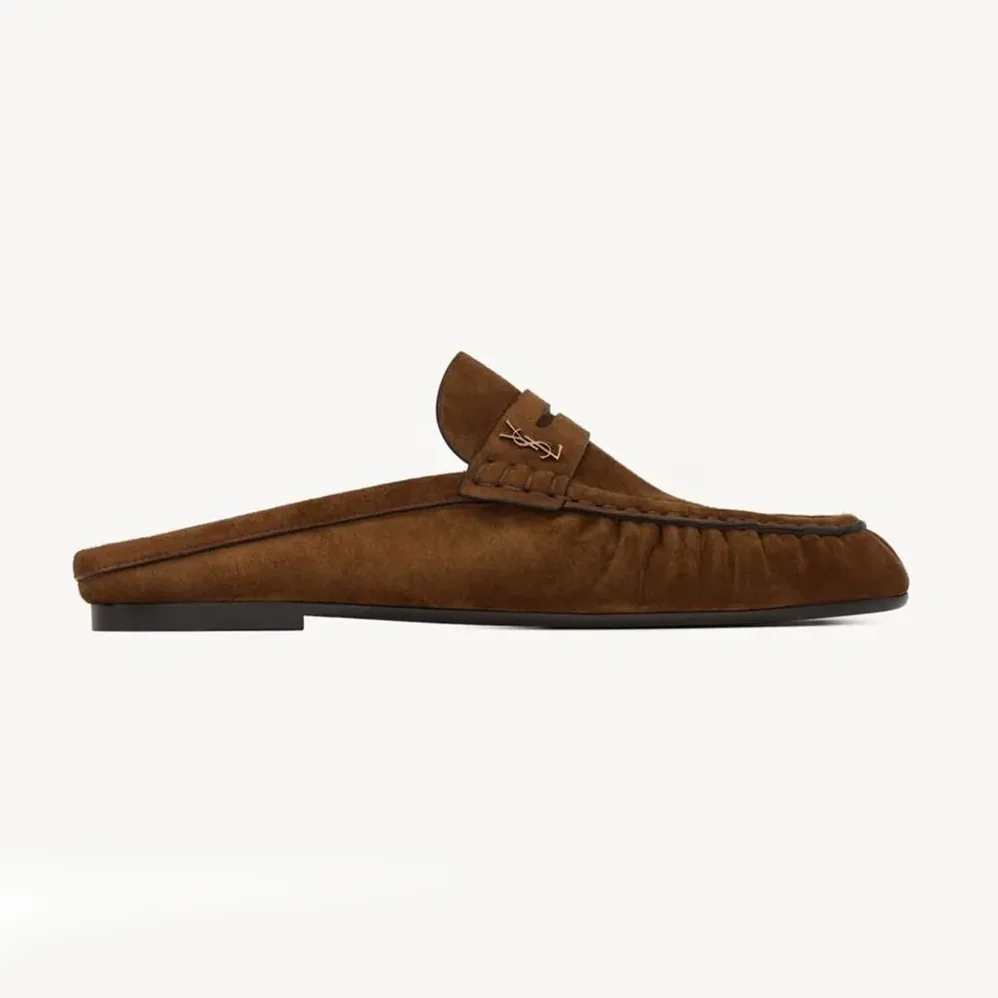 Saint Laurent YSL Le Loafer Mules in Suede for Unisex Saint Laurent YSL Le Loafer Mules in Suede for Unisex