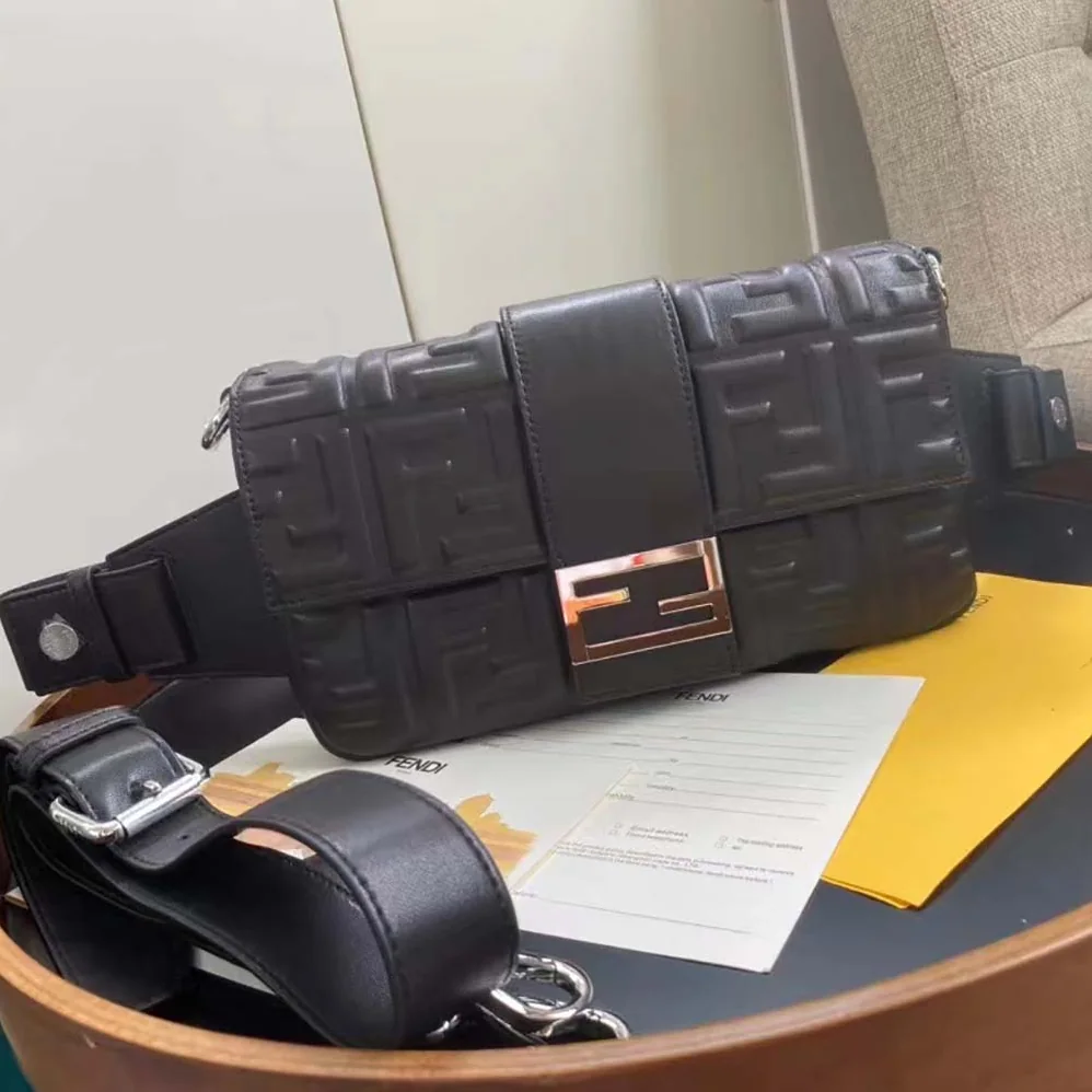 Fendi Baguette Black Calf Leather Bag for Men
