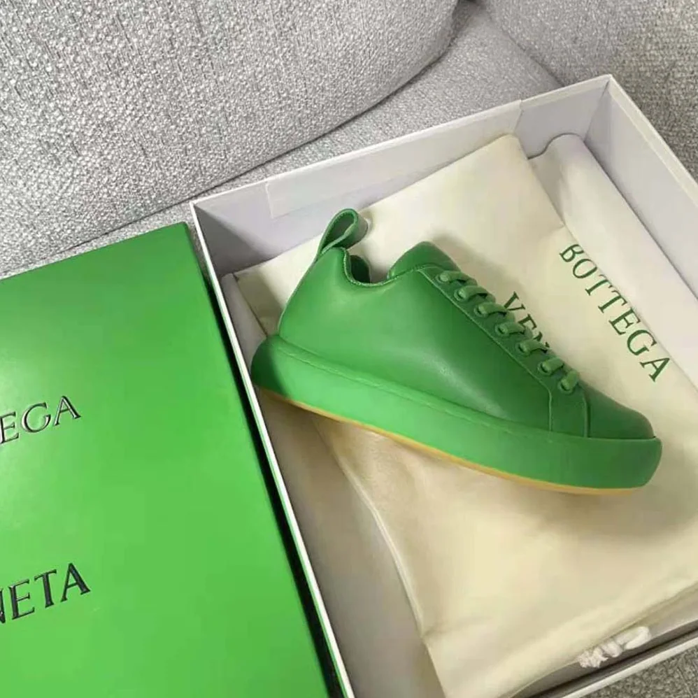 Bottega Veneta Pillow Sneaker Padded Leather Lace-up Sneakers for Unisex in Green