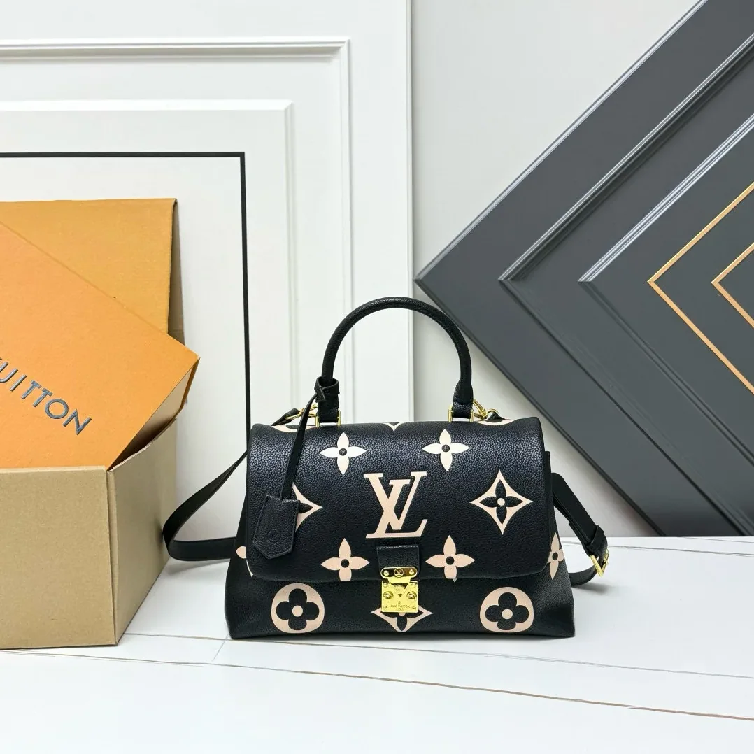 Louis Vuitton Madeleine MM Monogram Empreinte Black in Beige Louis Vuitton Madeleine MM Monogram Empreinte Black in Beige