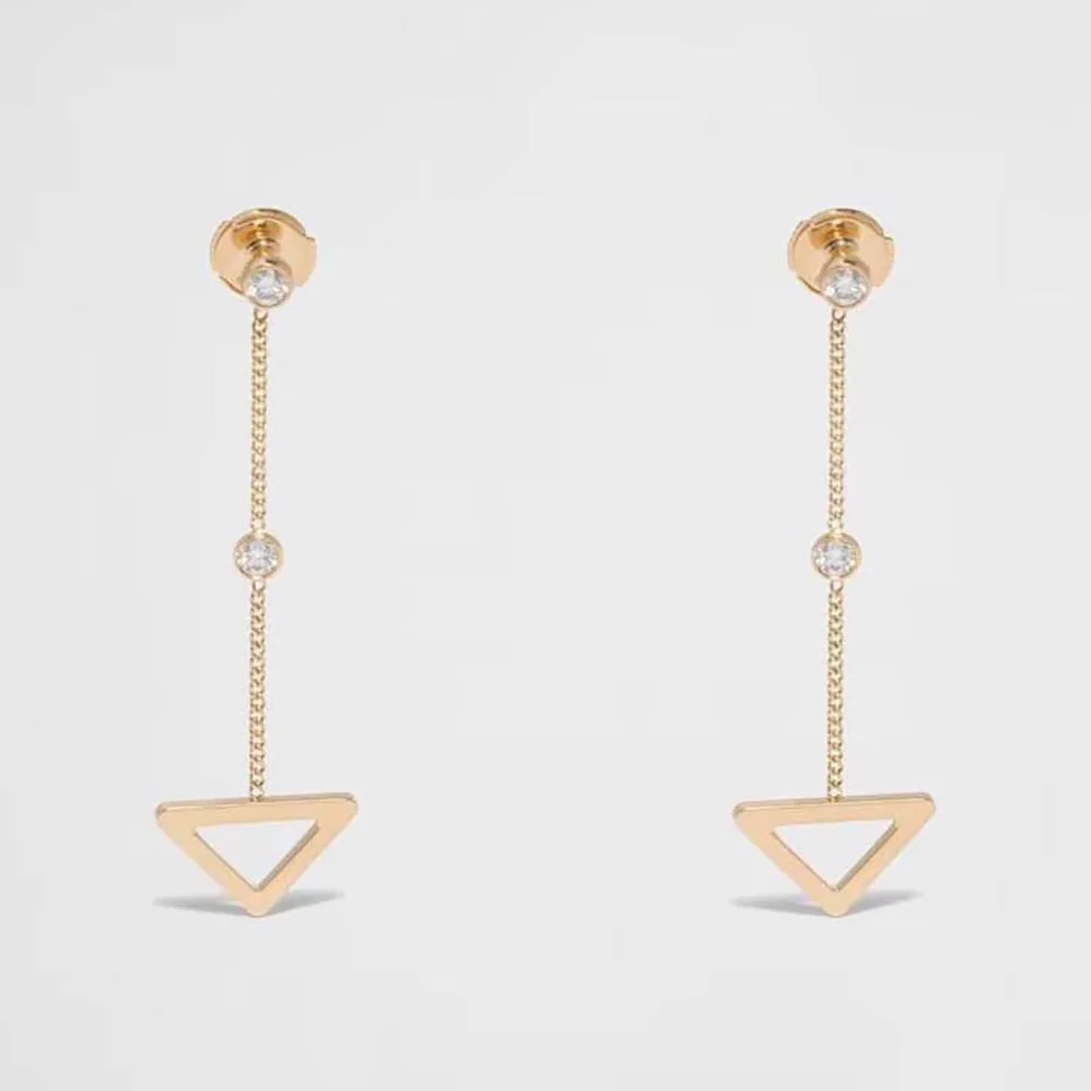 Prada Eternal Gold Cut-out Drop Earrings in Yellow Gold with Diamonds for Women Prada Eternal Gold Cut-out Drop Earrings in Yellow Gold with Diamonds for Women