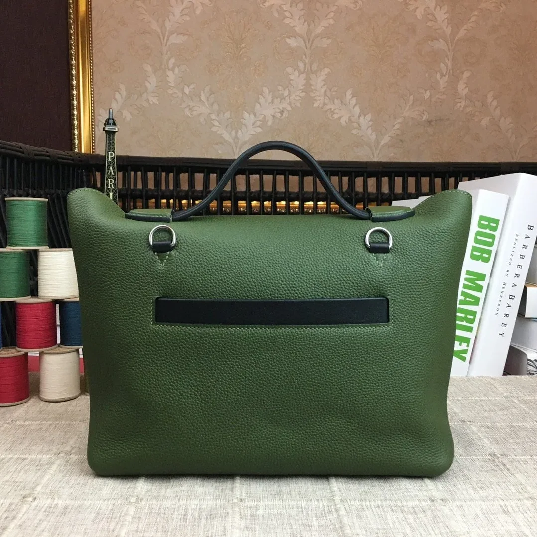 Hermes Clemence Swift Green Silver Hardware Hermes Clemence Swift Green Silver Hardware