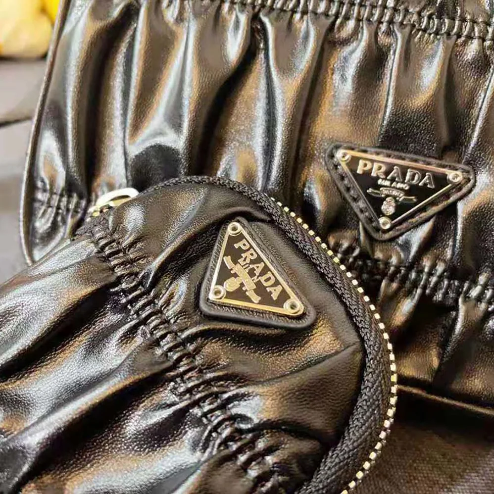 Prada Gaufre Nappa Leather Shoulder Bag for Women in Black Prada Gaufre Nappa Leather Shoulder Bag for Women in Black