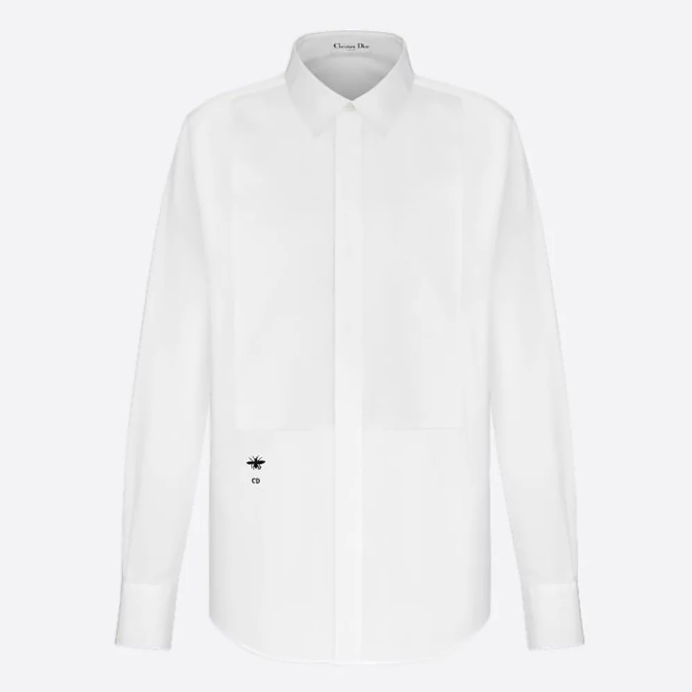 Dior Blouse with Plastron White Cotton Poplin for Women Dior Blouse with Plastron White Cotton Poplin for Women