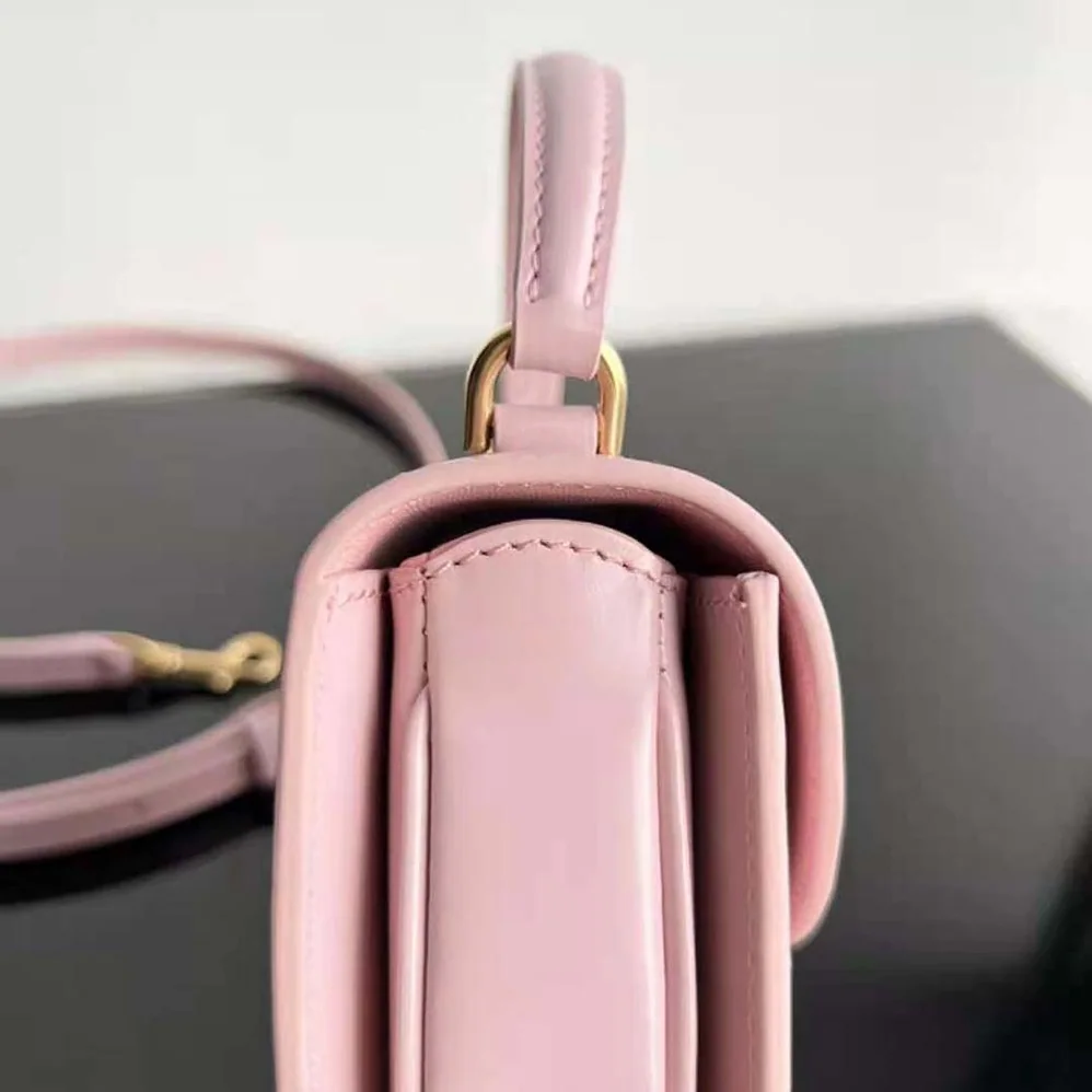 Celine Mini Besace Triomphe in Shiny Calfskin for Women in Pink Celine Mini Besace Triomphe in Shiny Calfskin for Women in Pink