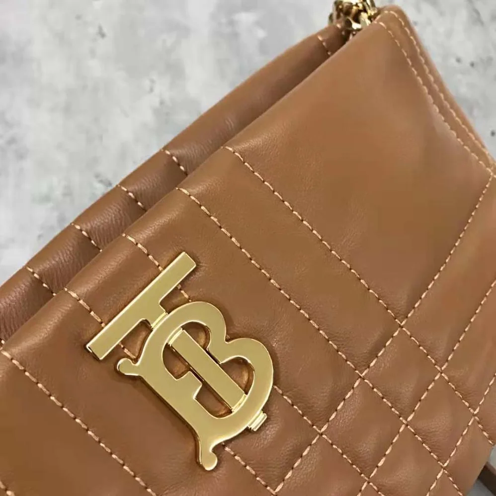 Burberry Small Quilted Lambskin Soft Lola Bag for Women in Brown