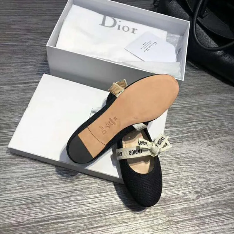 Dior Shoes Miss J'Adior Technical Canvas Ballet Pump for Women in Black