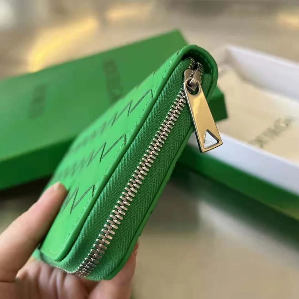 Bottega Veneta Intrecciato Zip Around Wallet for Unisex in Green