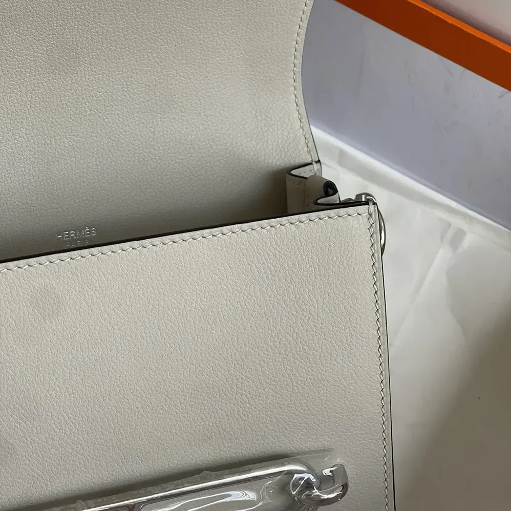 Hermes Roulis Mini Bag in Evercolor Leather for Women in Silver