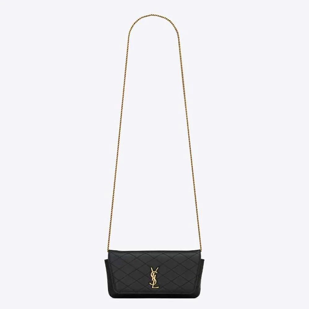 Saint Laurent YSL Gaby Phone Holder in Quilted Leather for Women