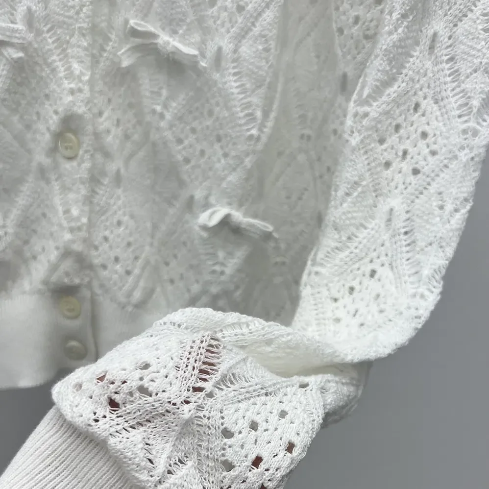 Dior Dioriviera Embroidered Cardigan Ecru Openwork Cotton Knit for Women Dior Dioriviera Embroidered Cardigan Ecru Openwork Cotton Knit for Women