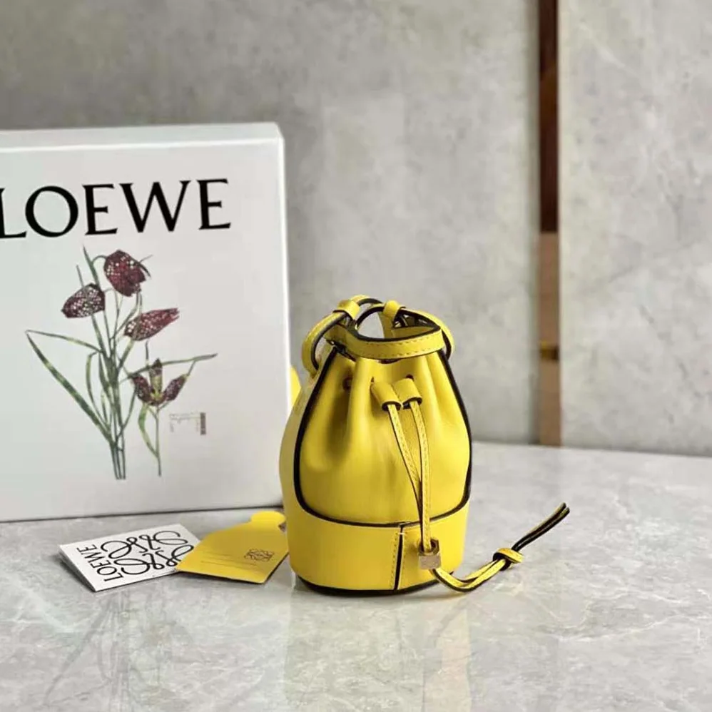 Loewe Nano Balloon Bag in Nappa and Calfskin for Women in Yellow