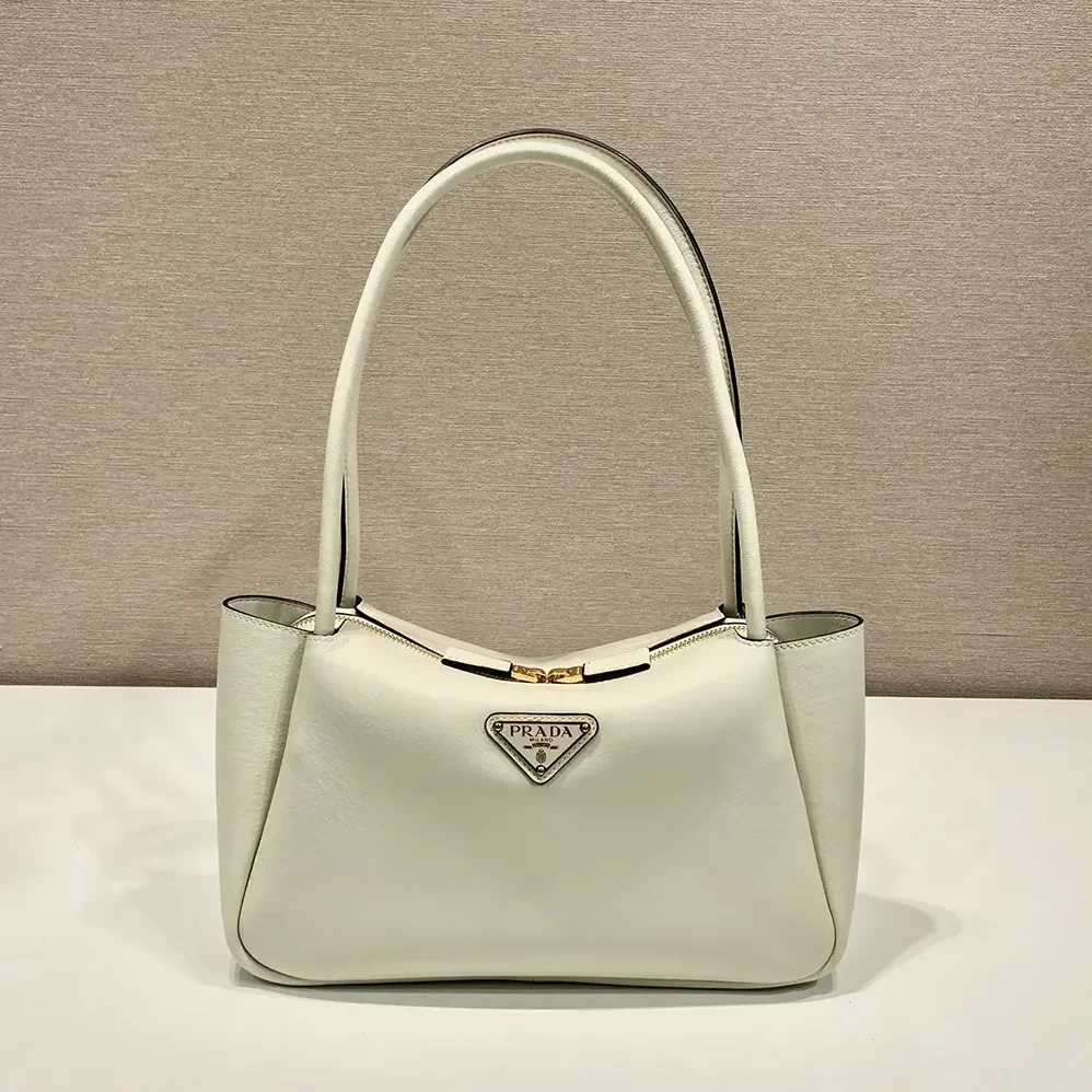 Prada Medium Leather Handbag for Women in White Prada Medium Leather Handbag for Women in White