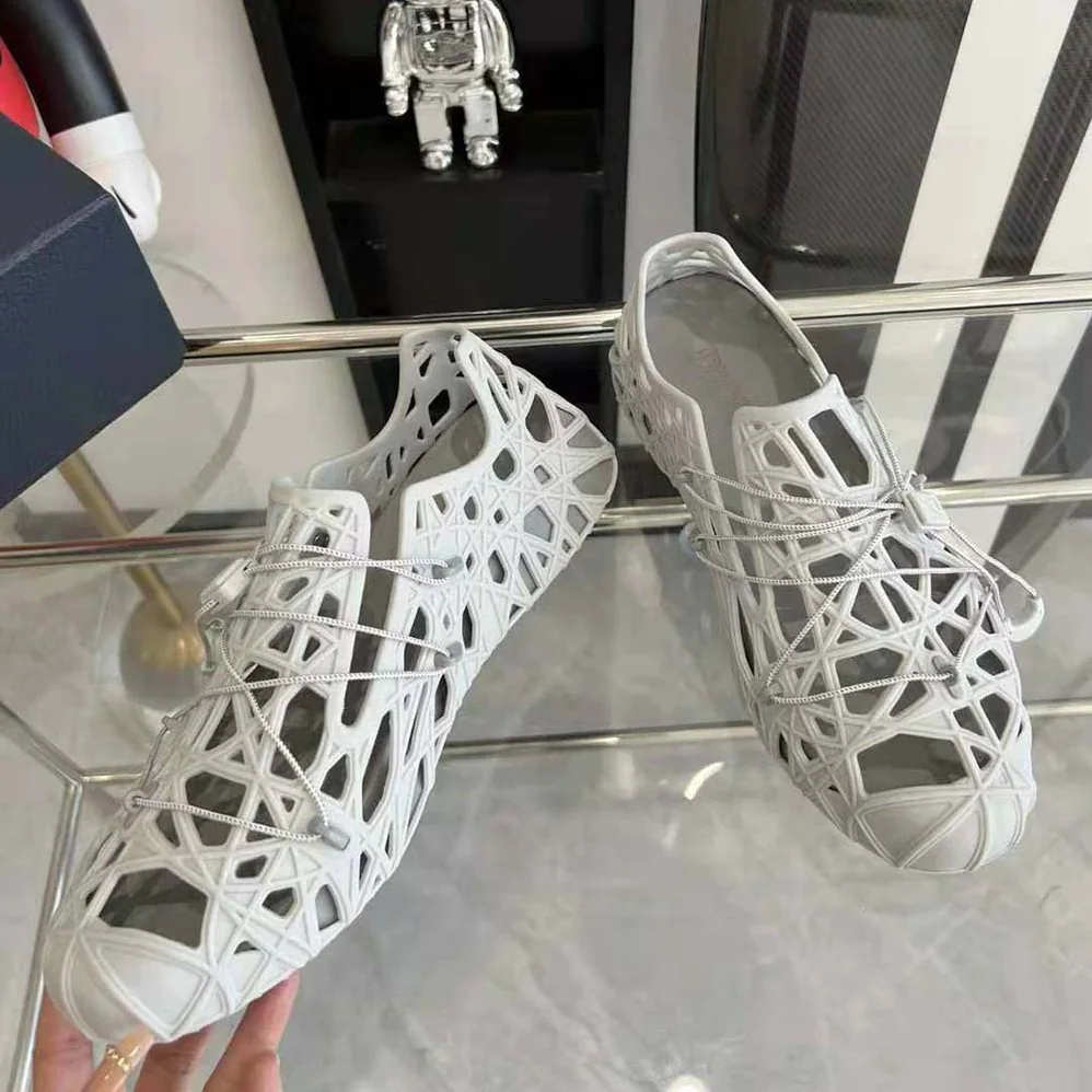 Dior Warp Sandal Anthracite White Cosmo Rubber with Warped Cannage Motif for Men