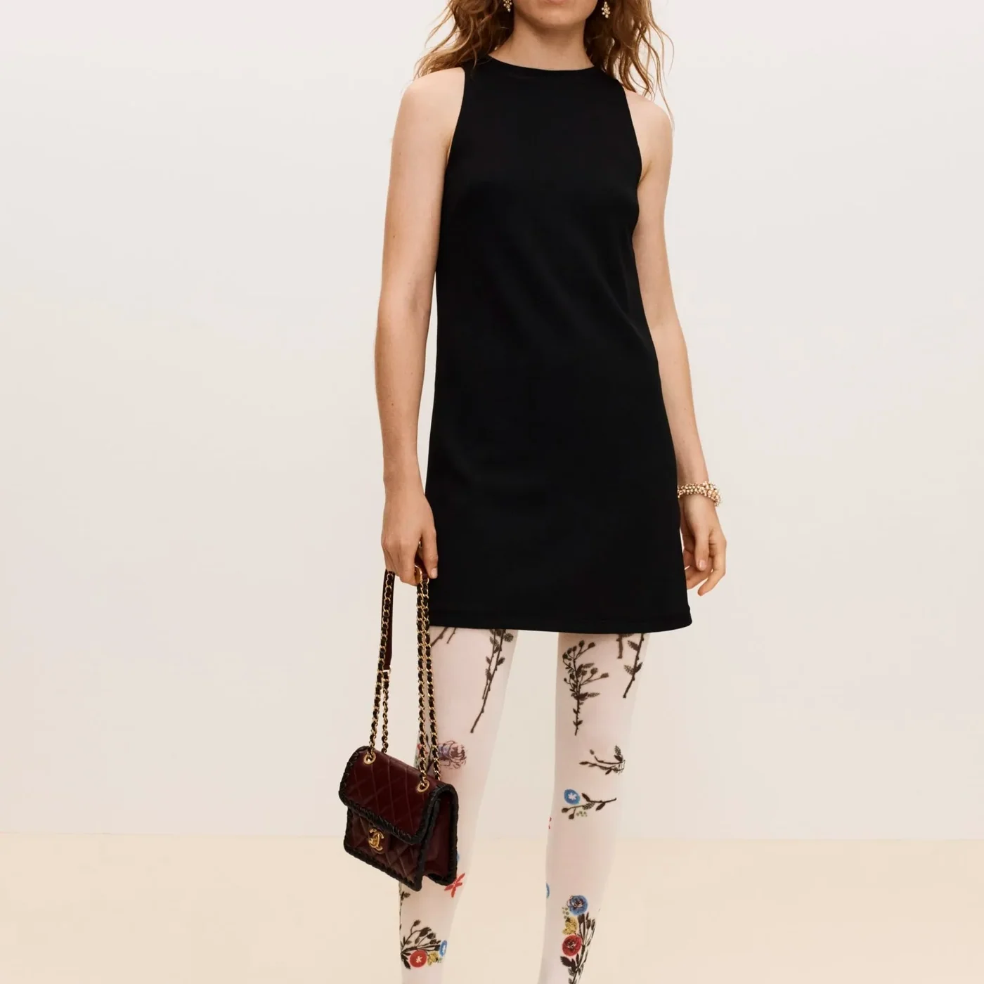 Chanel Mini Flap Bag Dark Burgundy in Black /