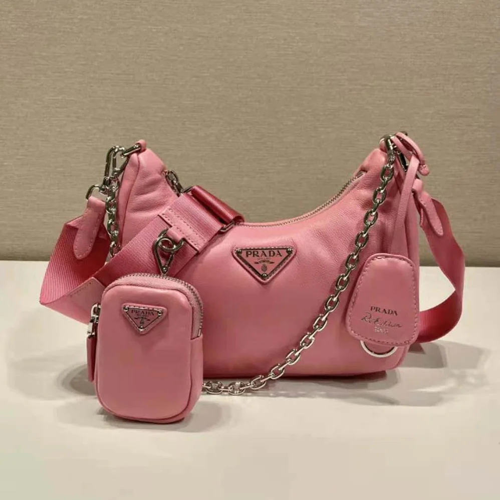 Prada Padded Nappa-Leather Prada Re-Edition 2005 Shoulder Bag for Women in Pink