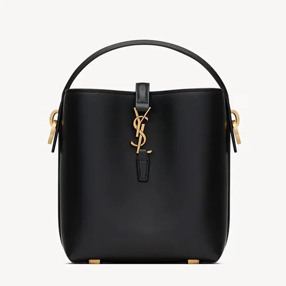 Saint Laurent YSL Le 37 Mini in Shiny Leather for Women in Black