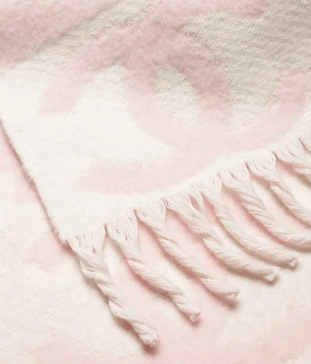 Chanel Scarf Light Pink in White /
