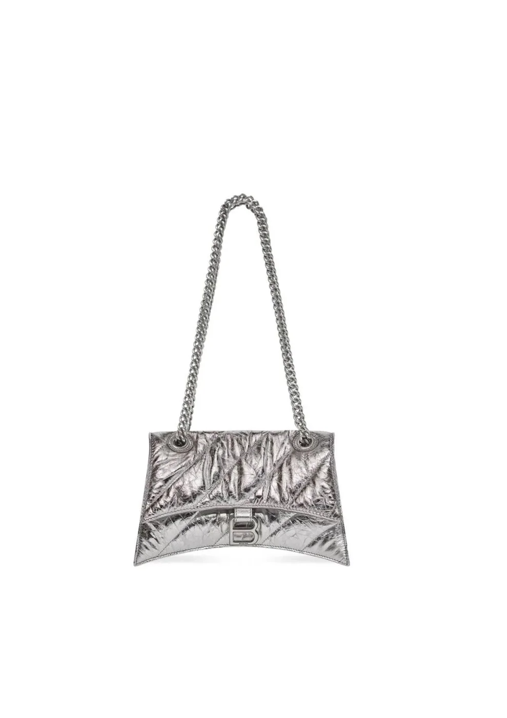 Crush Small Chain Bag Quilted In Sliver Tone /