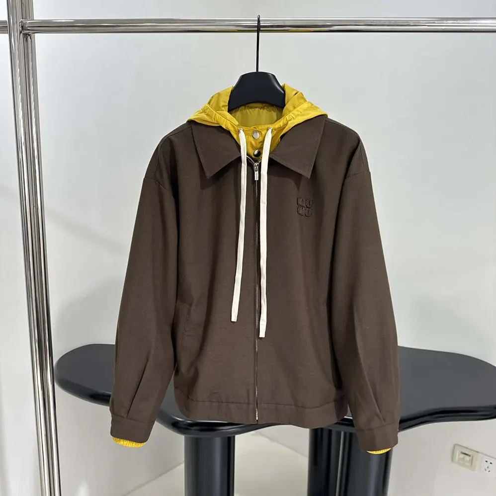 Miu Miu Kid Mohair and Technical Pongé Blouson Jacket for Women Miu Miu Kid Mohair and Technical Pongé Blouson Jacket for Women