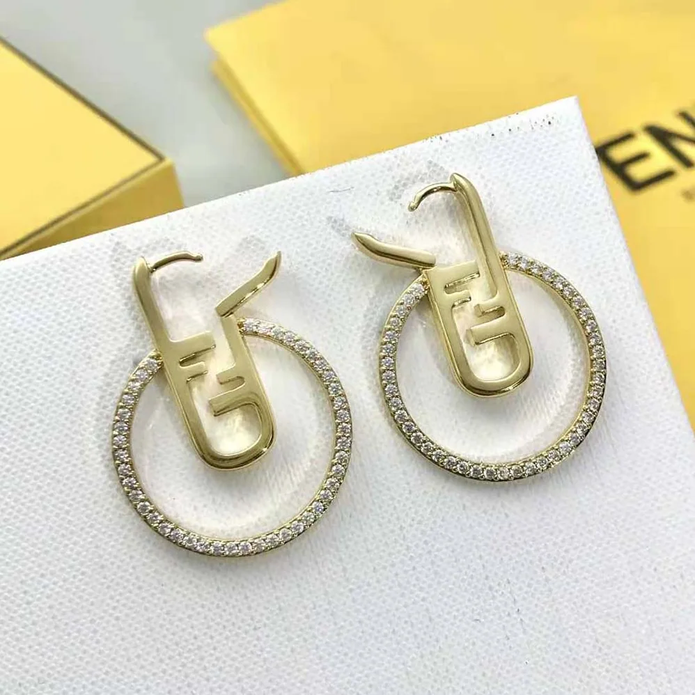 Fendi O Lock Earrings Gold for Women in Colored