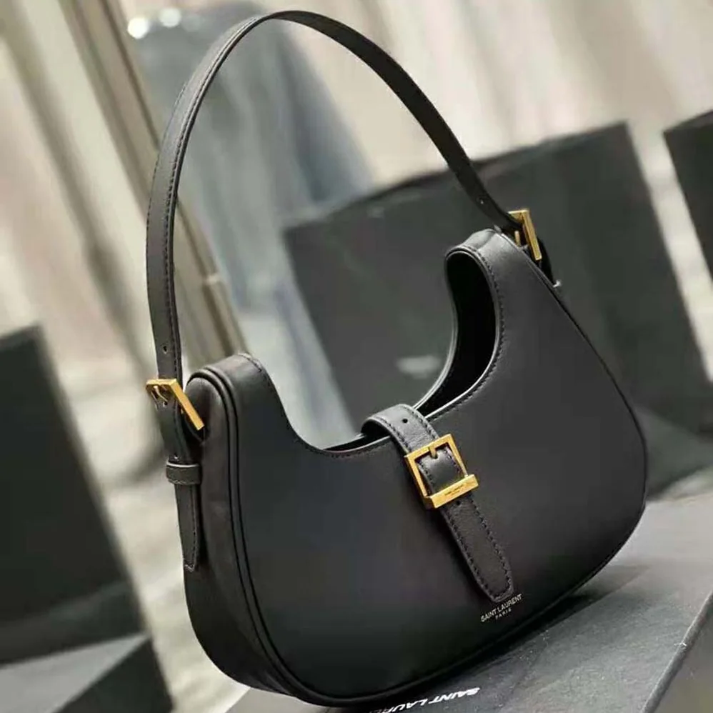 Saint Laurent YSL Le Fermoir Hobo Bag in Shiny Leather for Women Saint Laurent YSL Le Fermoir Hobo Bag in Shiny Leather for Women