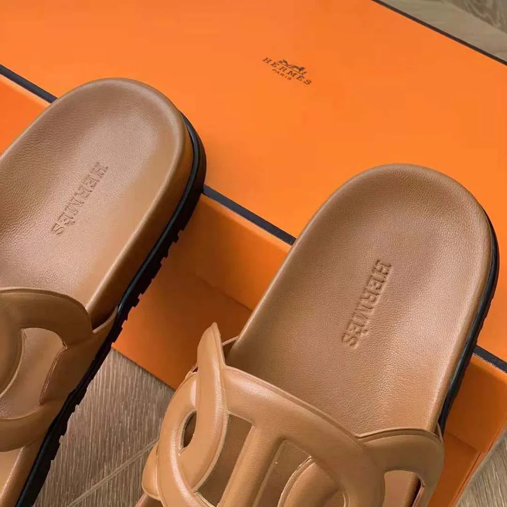 Hermes Extra Sandal in Nappa Leather for Women in Brown