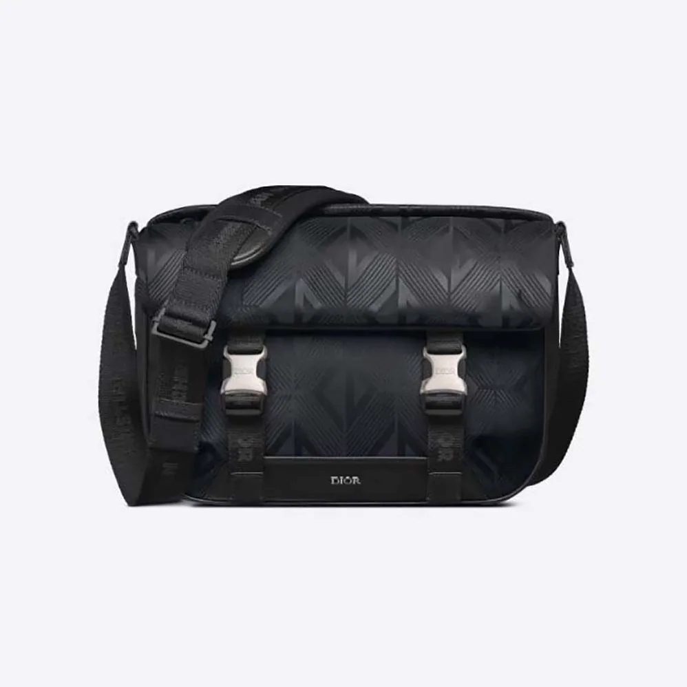 Dior Explorer Messenger Bag Black CD Diamond Mirage Ski Capsule Nylon for Men