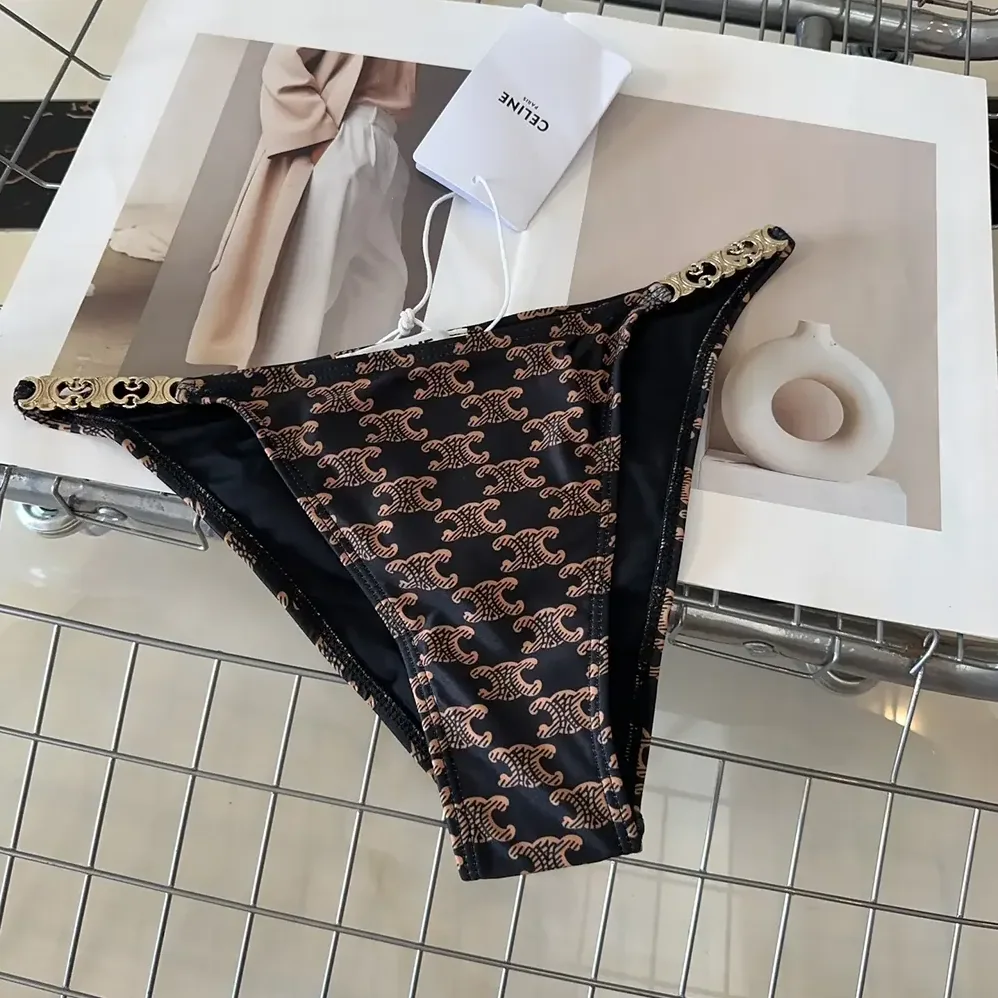 Celine Triangle Top / Swimsuit Bottom in Monogram Jersey 2X16F939T.17BR for Women Celine Triangle Top / Swimsuit Bottom in Monogram Jersey 2X16F939T.17BR for Women