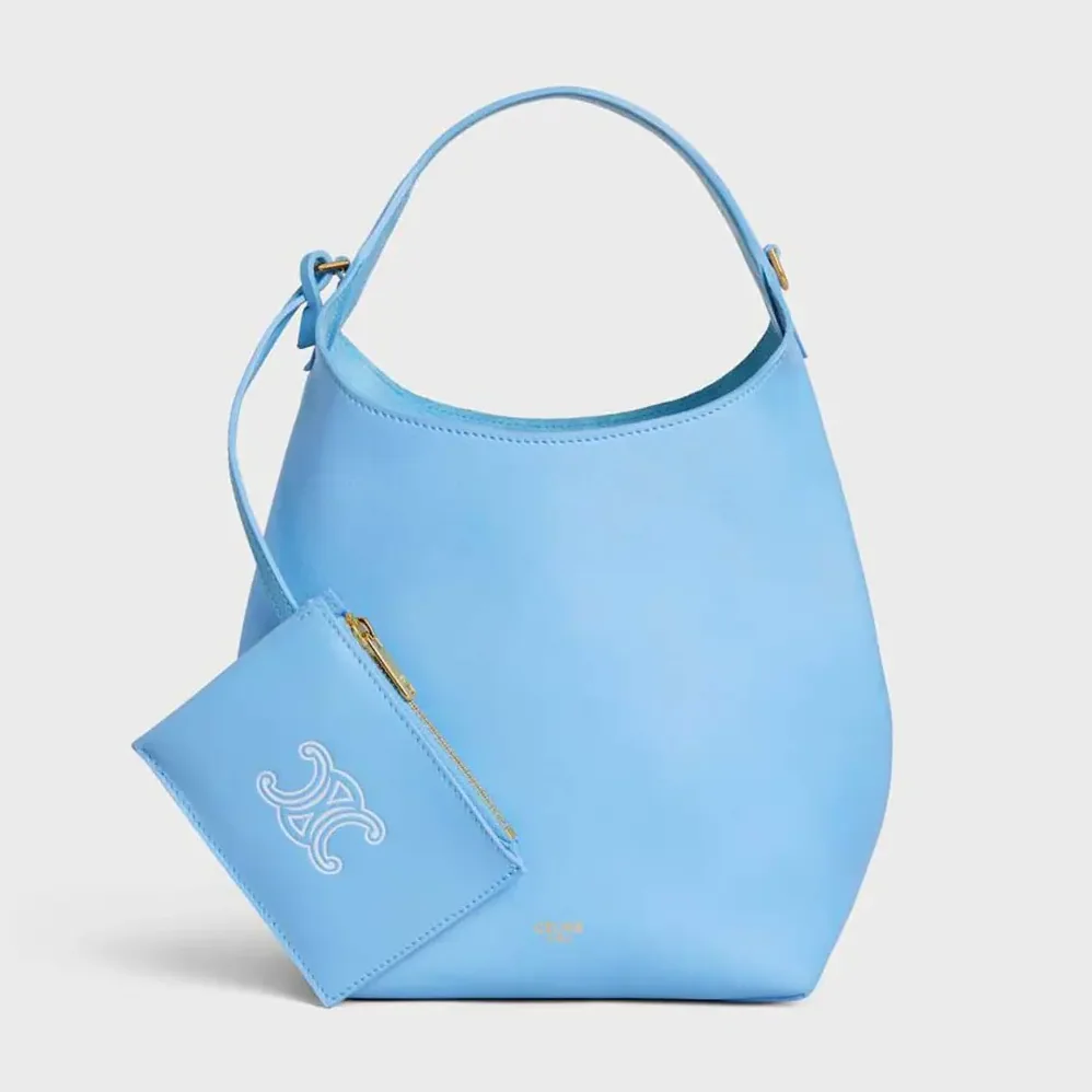 Celine Small Hobo in Supple Smooth Calfskin for Women in Blue