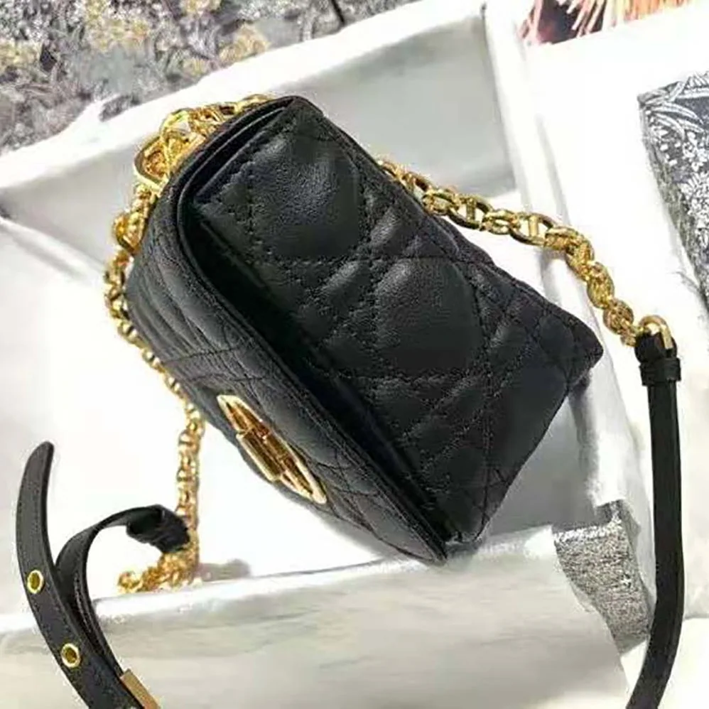 Dior Small Dior Caro Bag Lvory Supple Cannage Calfskin for Women in Black Dior Small Dior Caro Bag Lvory Supple Cannage Calfskin for Women in Black