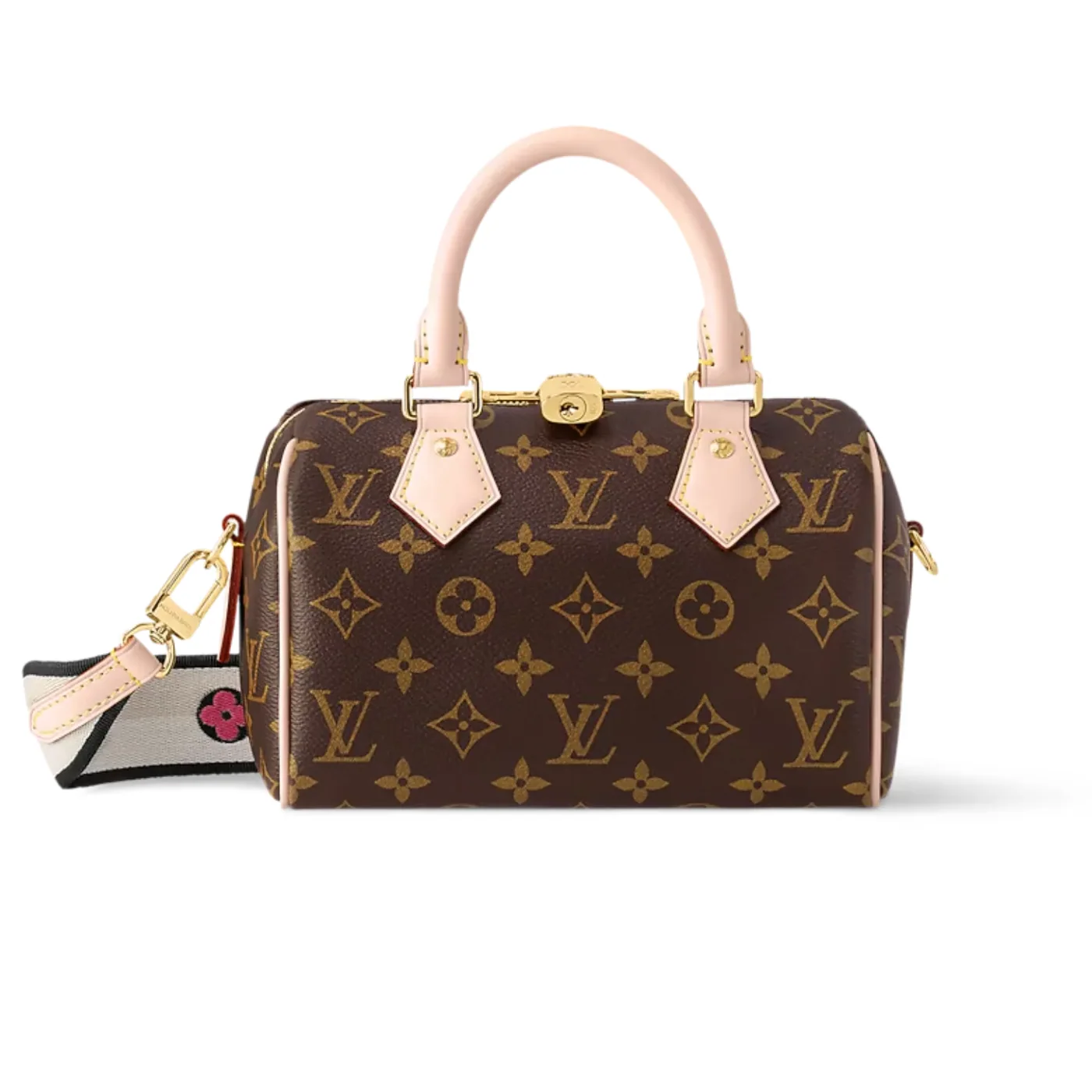 Louis Vuitton Speedy Bandouliere 20 Top Handle Bag / Black Monogram Canvas Gold Hardware
