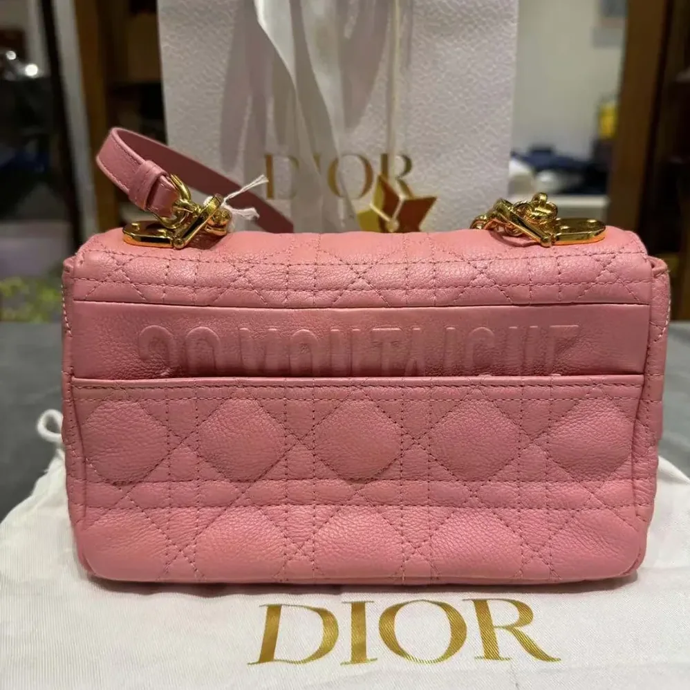 Dior Small Dior Caro Bag Pink Supple Cannage Calfskin for Women Dior Small Dior Caro Bag Pink Supple Cannage Calfskin for Women
