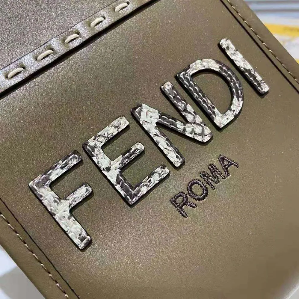 Fendi Mini Sunshine Shopper Gray Leather and Elaphe Mini for Women in Bag Fendi Mini Sunshine Shopper Gray Leather and Elaphe Mini for Women in Bag