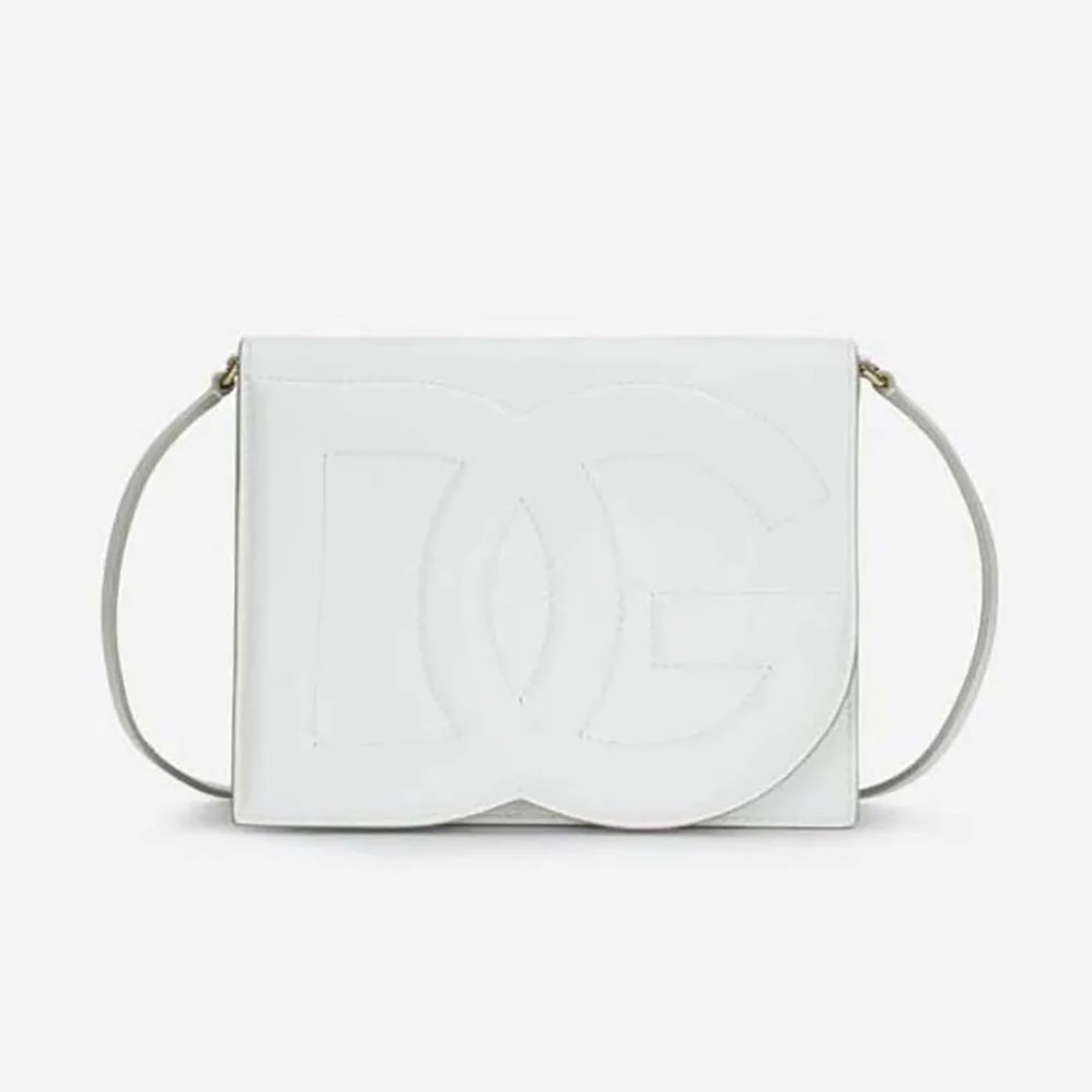 Dolce Gabbana D&G Calfskin DG Logo Bag Crossbody Bag for Women in White