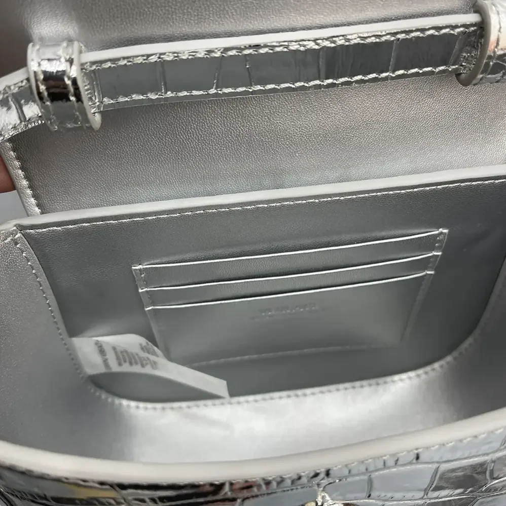 Versace La Medusa Metallic Mini Bag for Women in Silver Versace La Medusa Metallic Mini Bag for Women in Silver