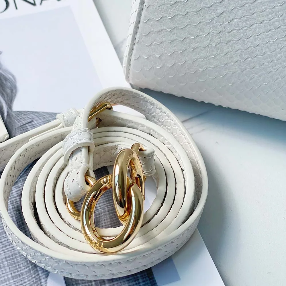 Fendi Peekaboo Iconic Mini White Python Bag for Women