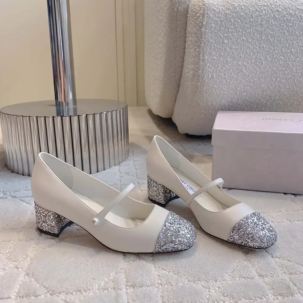 Jimmy Choo Elisa 45 Silver for Women in Latte Glitter Leather Pumps Jimmy Choo Elisa 45 Silver for Women in Latte Glitter Leather Pumps