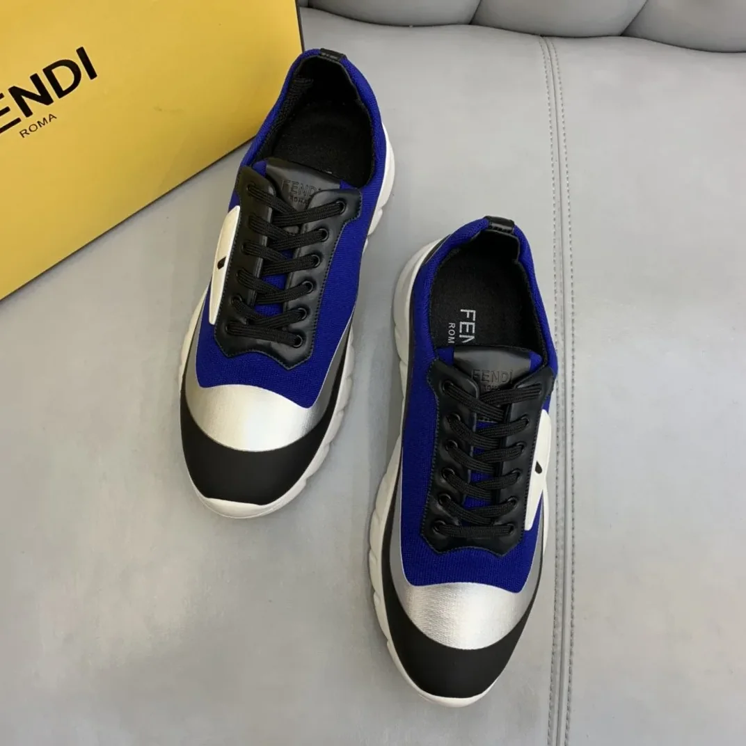 Fendi Force Low Tops Sneakers Blue in Grey Fendi Force Low Tops Sneakers Blue in Grey