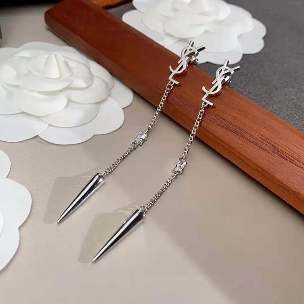 Saint Laurent YSL Opyum YSL Rhinestone Spike Earrings in Metal for Women Saint Laurent YSL Opyum YSL Rhinestone Spike Earrings in Metal for Women