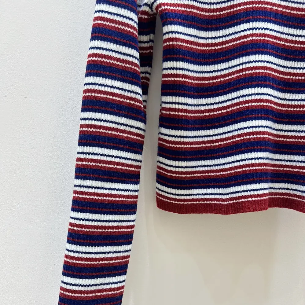 Celine Turtleneck Sweater In Striped Ribbed Wool for Women Celine Turtleneck Sweater In Striped Ribbed Wool for Women