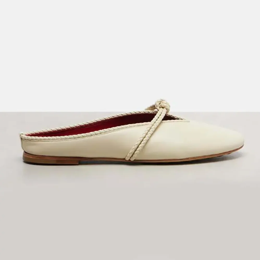 Bottega Veneta Rosa Mary-Jane Ballerina for Women in Sea Salt Bottega Veneta Rosa Mary-Jane Ballerina for Women in Sea Salt