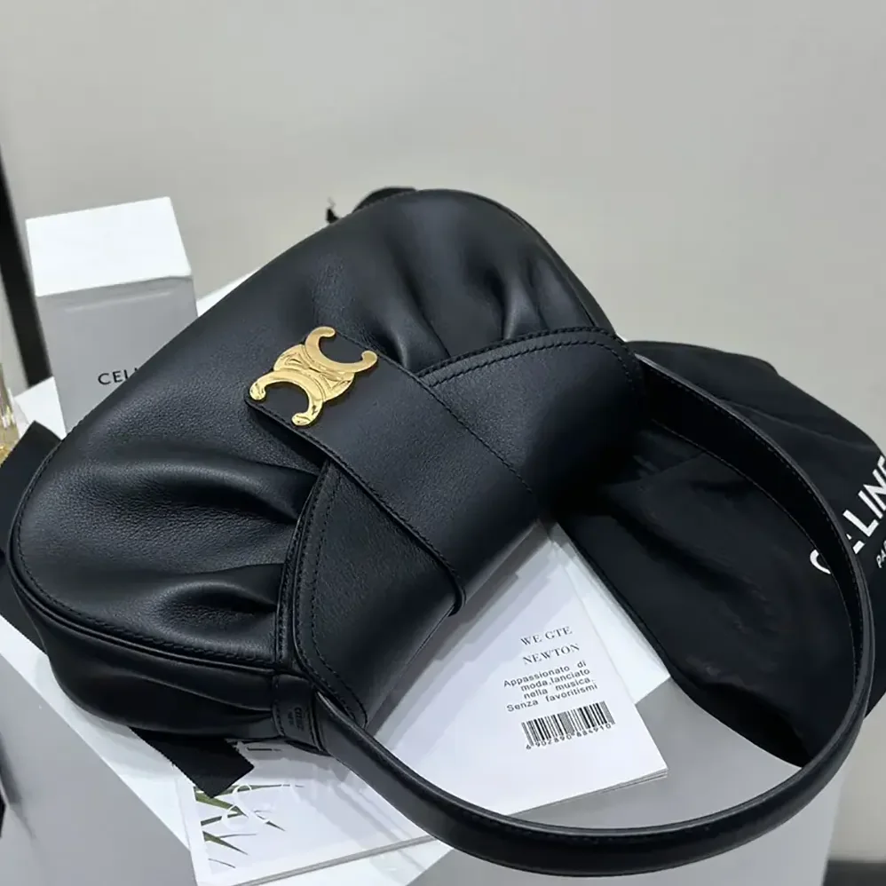 Celine Medium Polly Bag in Supple Calfskin-Black 115633FDU.38NO for Women Celine Medium Polly Bag in Supple Calfskin-Black 115633FDU.38NO for Women