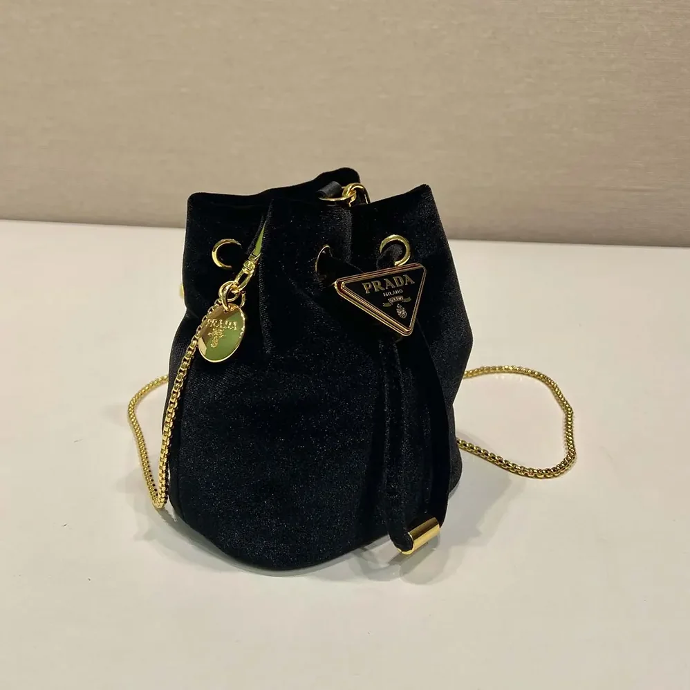 Prada Velvet Mini Pouch for Women in Black Prada Velvet Mini Pouch for Women in Black