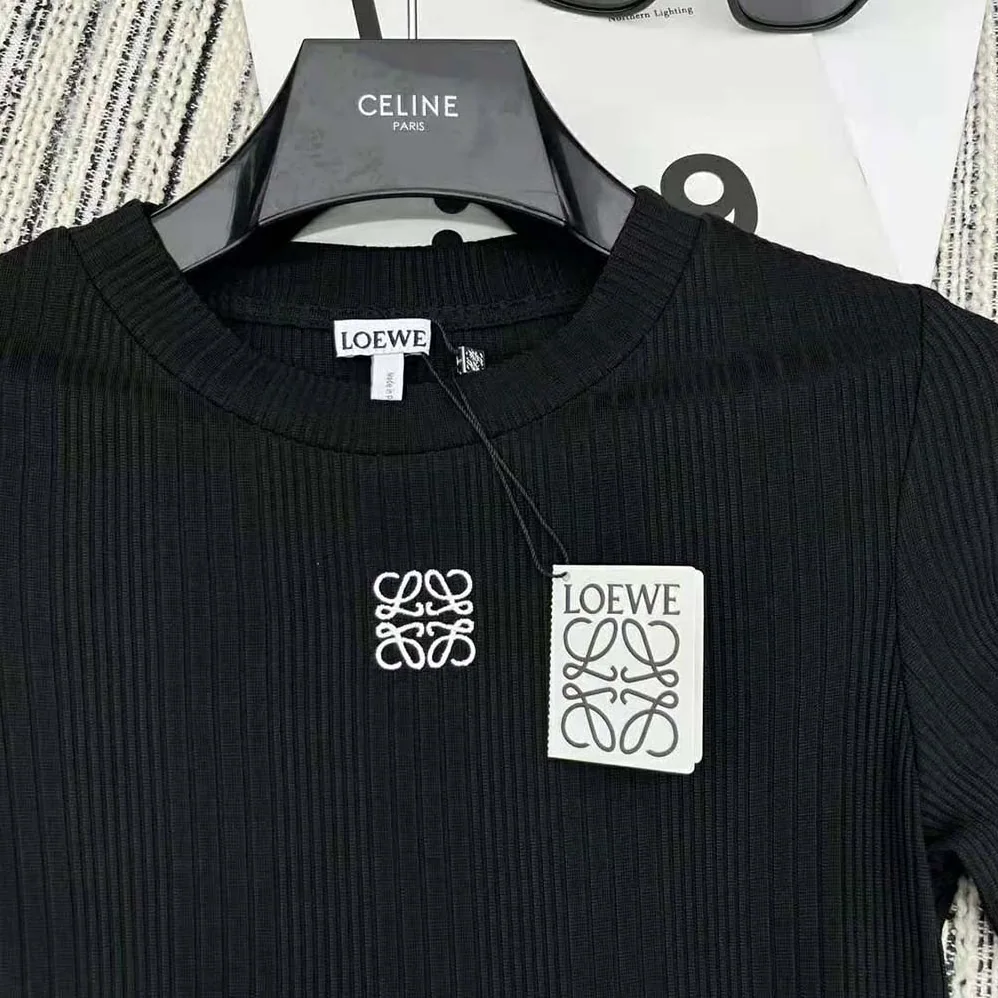 Loewe Anagram Top in Ribbed Cotton Jersey for Women Loewe Anagram Top in Ribbed Cotton Jersey for Women