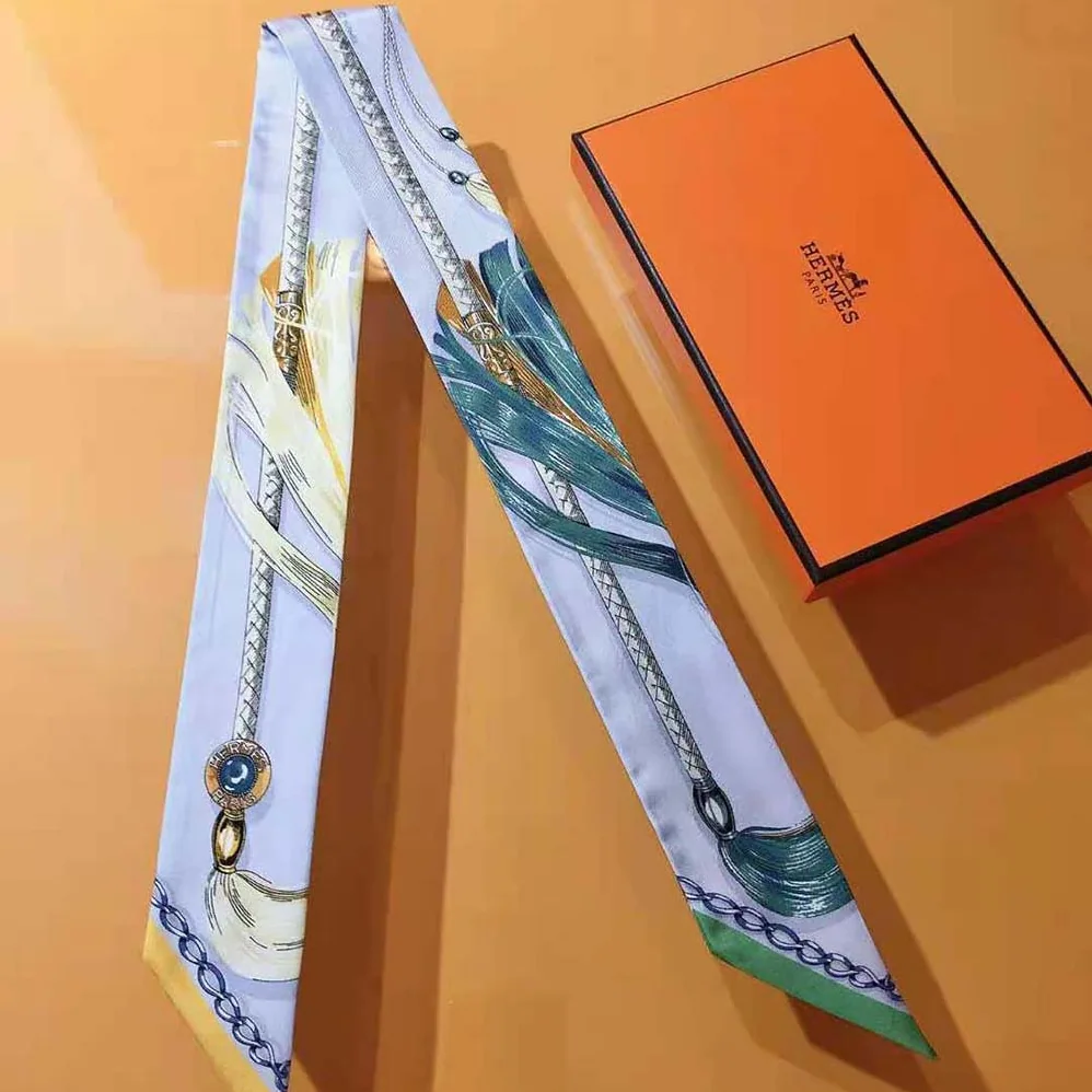 Hermes Cavalcades Twilly for Women in Blue Hermes Cavalcades Twilly for Women in Blue